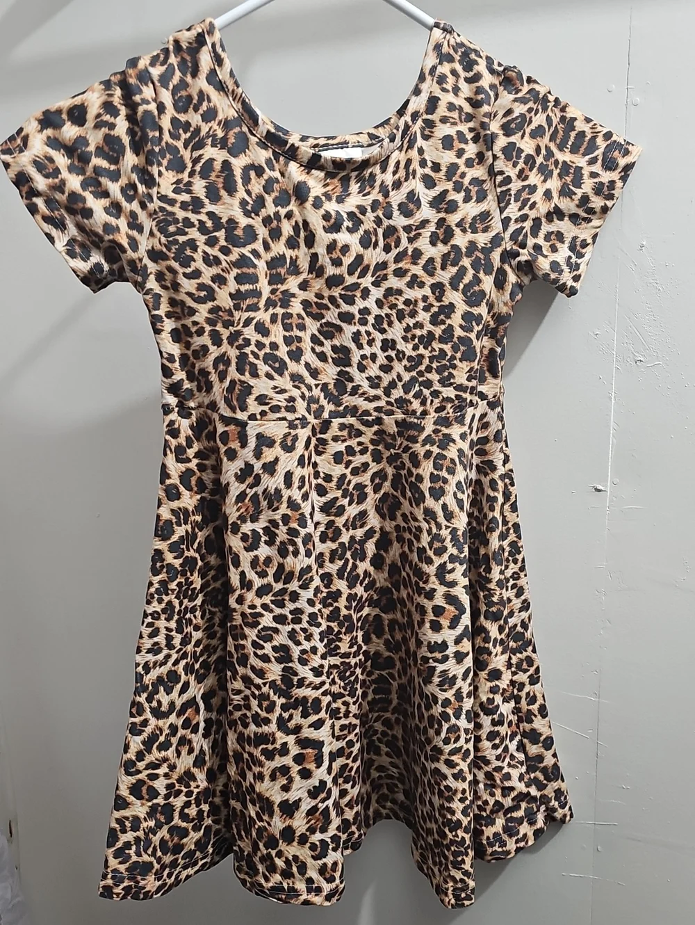 GAP Girls' Leopard Print Short Sleeve Dress - Tan & Black